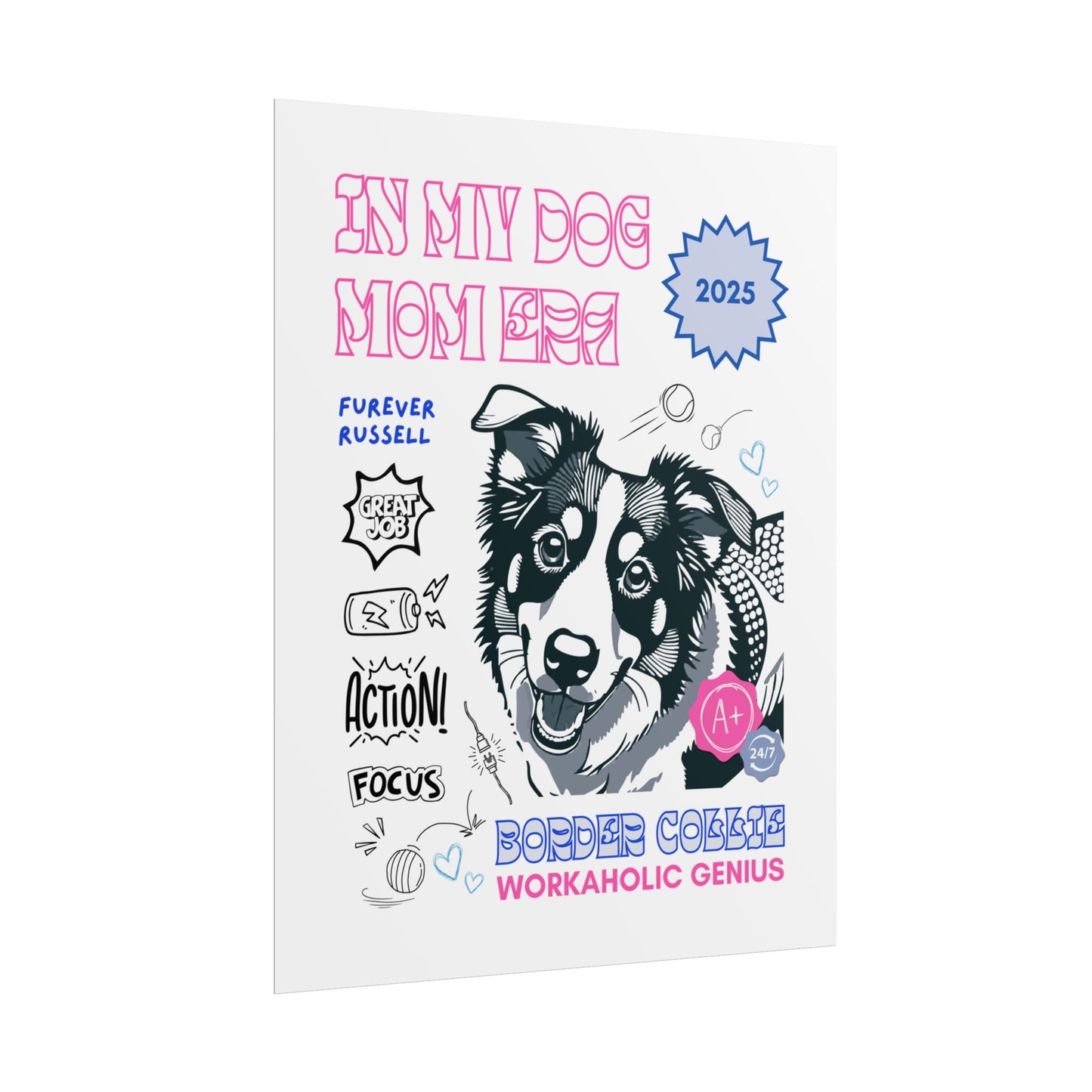 Border Collie Mom Era in Black/Pink