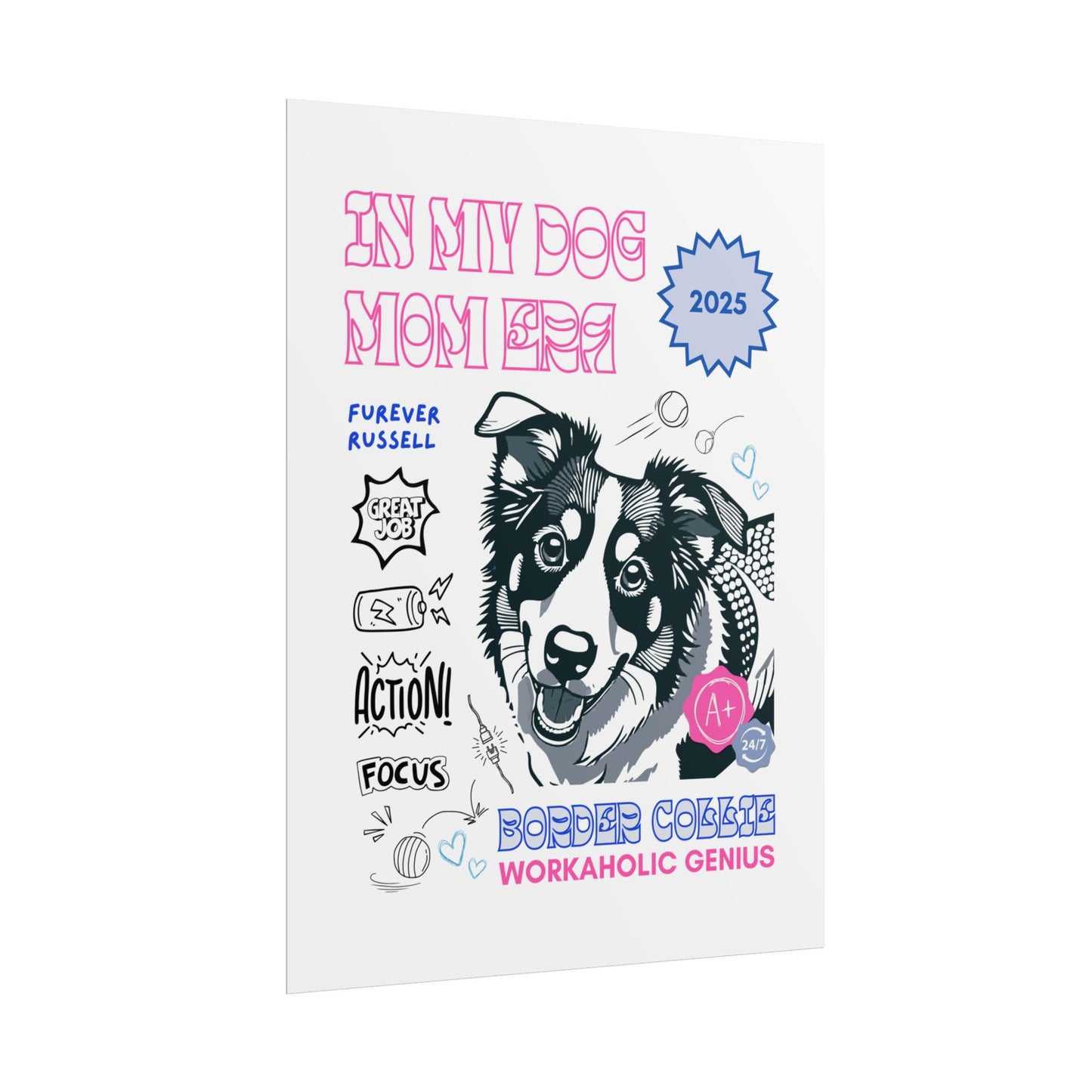 Border Collie Mom Era in Black/Pink