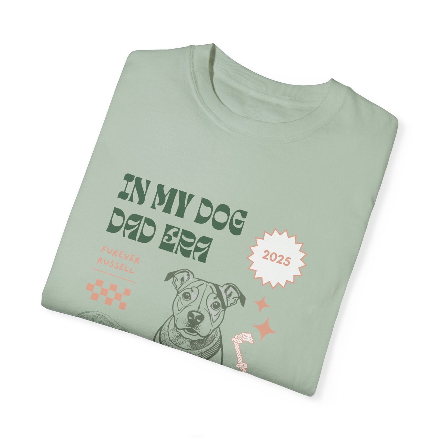 Folded Tee Staffie Dad in Green