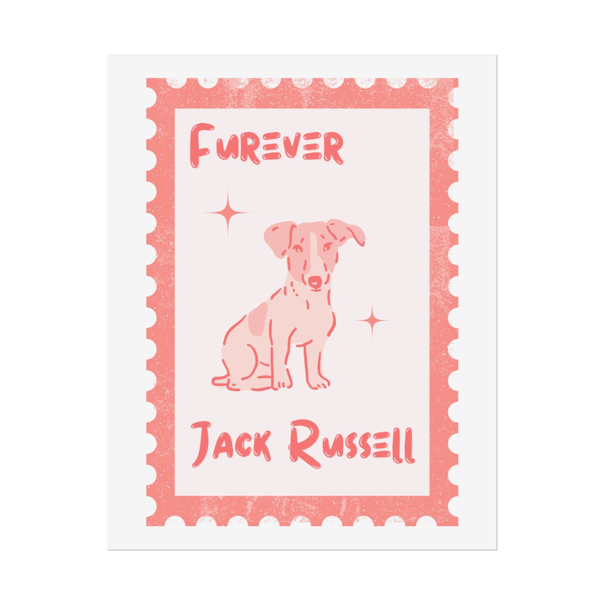 JACK RUSSELL Stamp Poster Peach Illustration 