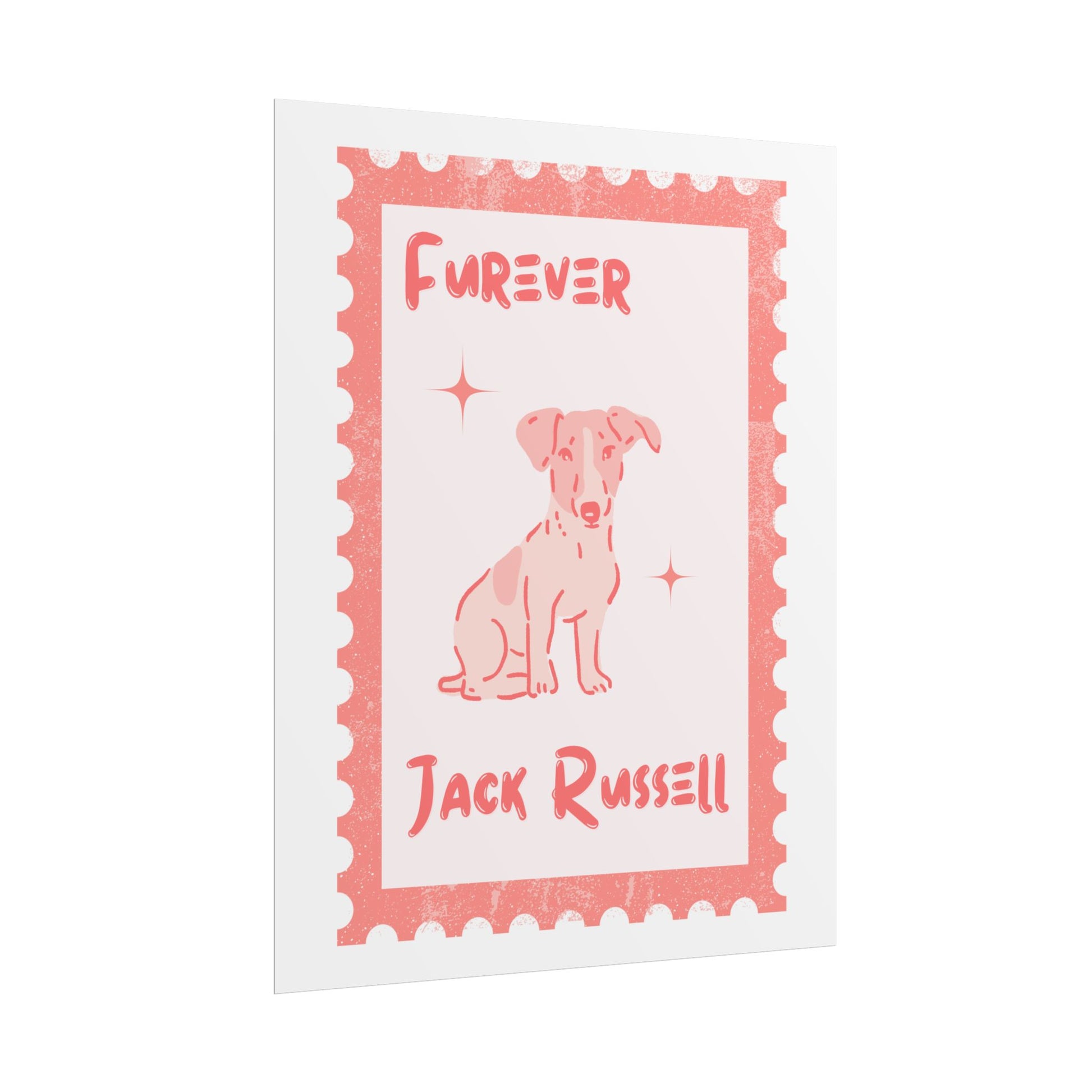 JACK RUSSELL Stamp Poster Peach Illustration 