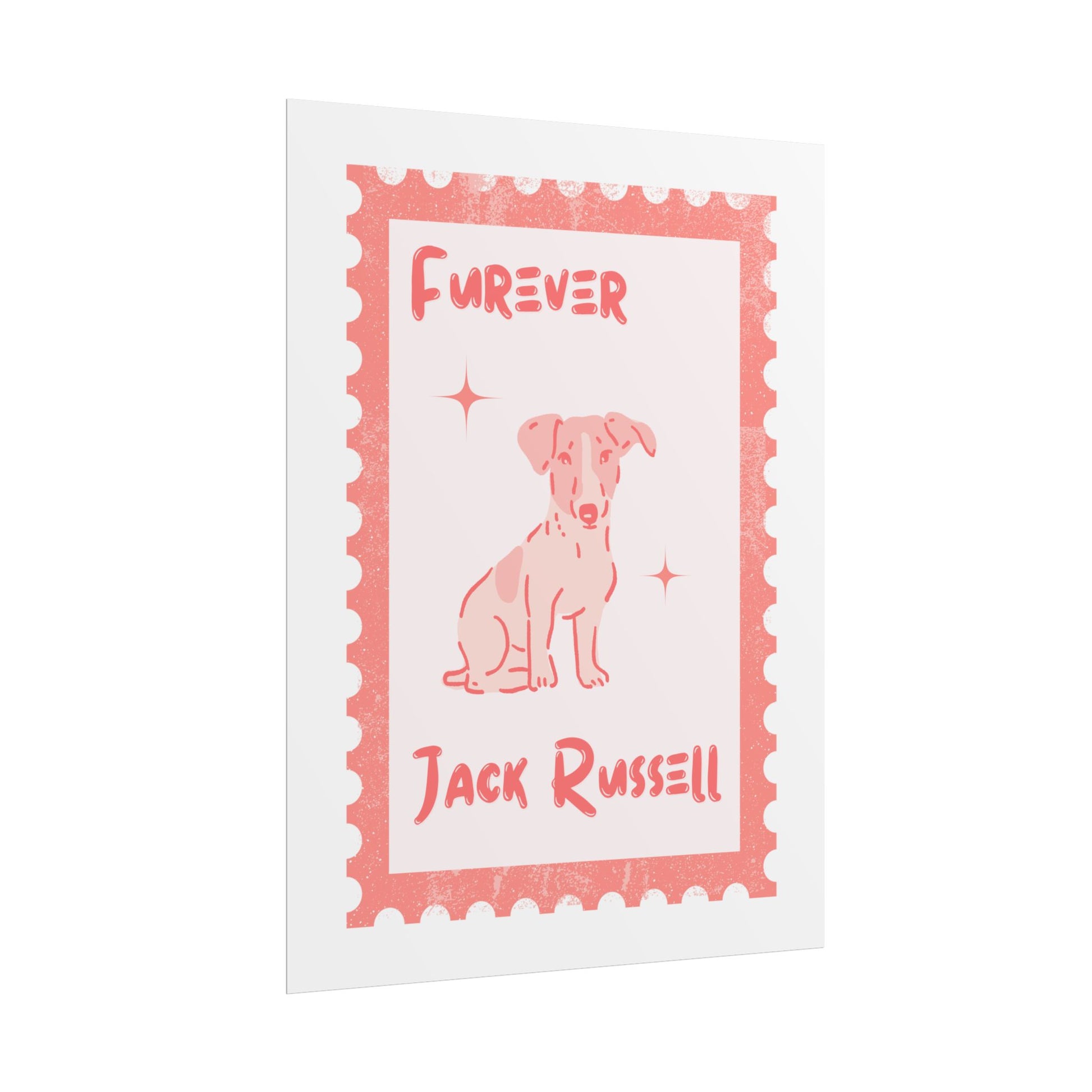 JACK RUSSELL Stamp Poster Peach Illustration 