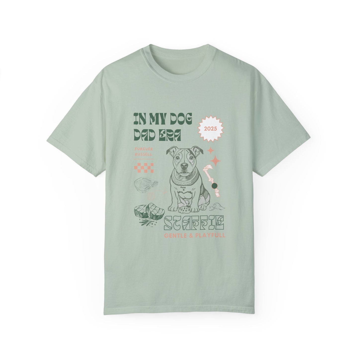 Staffie Dog Dad Era in light Green
