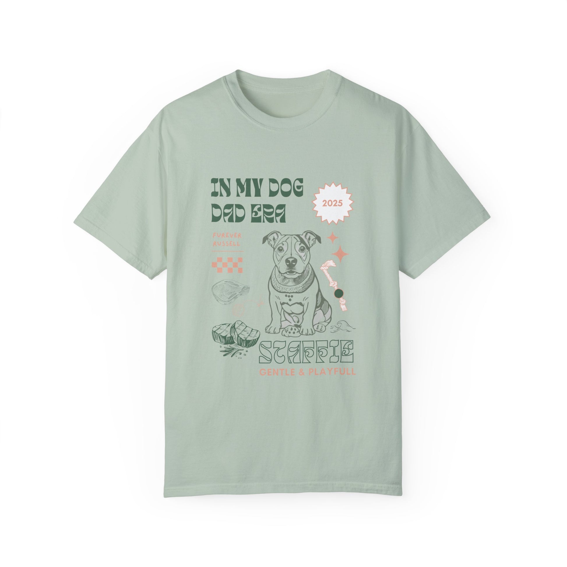 Staffie Dog Dad Era in light Green