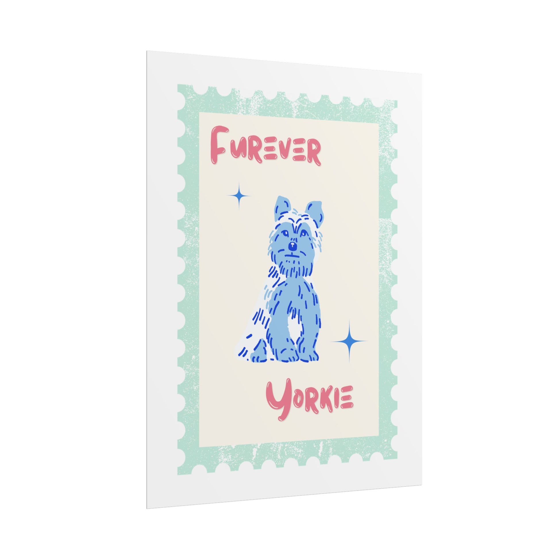 YORKIESHIRE Stamp Blue Poster 