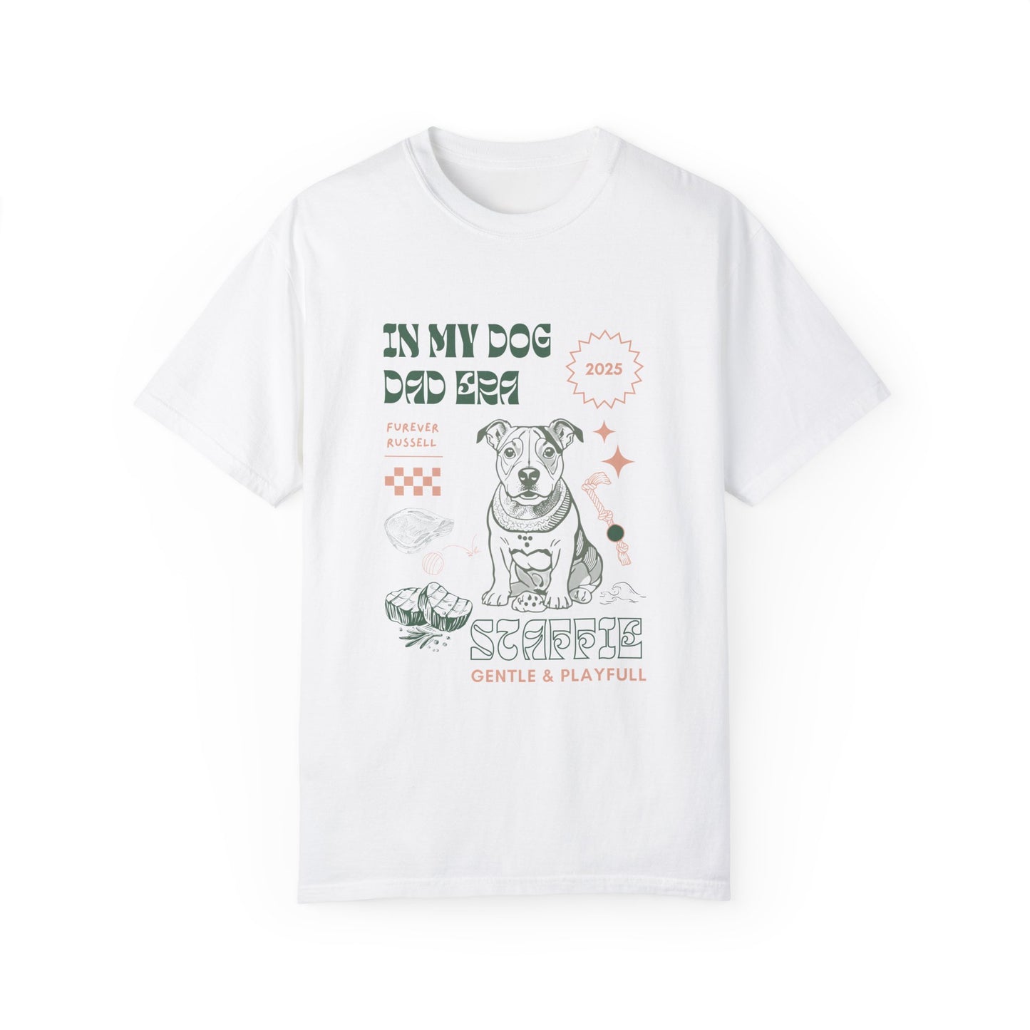 white tee of Staffie Dog Era